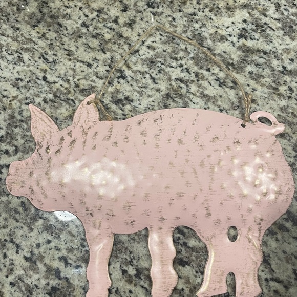 birch and vine Other - Charming Pink Pig Metal Wall Art